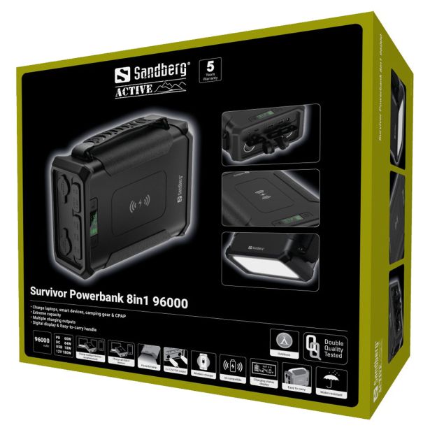 SANDBERG BATERIJA POWERBANK, 8-V-1, 96.000 SURVIVOR