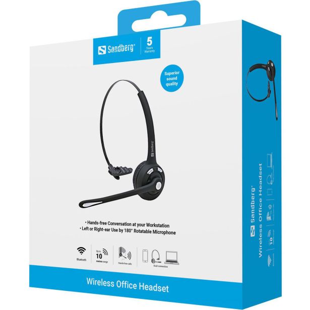 SANDBERG SLUŠALKE BT OFFICE HEADSET