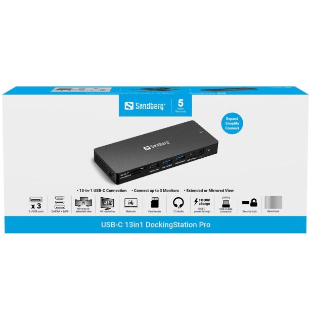 USB RAZDELILEC (HUB) SANDBERG SB13661 HUB / DOCK