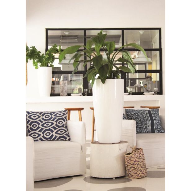 PE NOTRANJI LONEC SANTORINI VISOK BEL 65CM