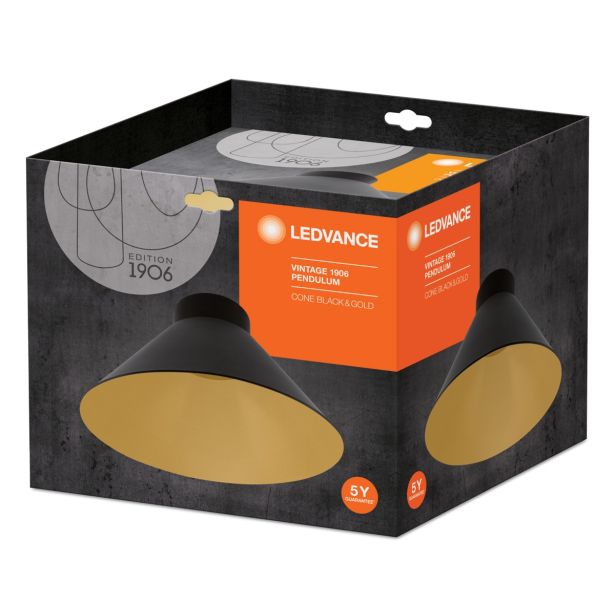 NADGRADNA STROP. SVETILKA LEDVANCE ŠČITNIK CONE ČRN/ZLAT