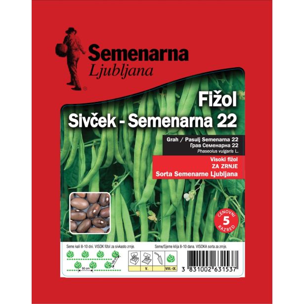 SEME STROČNIC SEMENARNA FIŽOL SEMENARNA 22 VISOK ZA ZRNJE 100 G