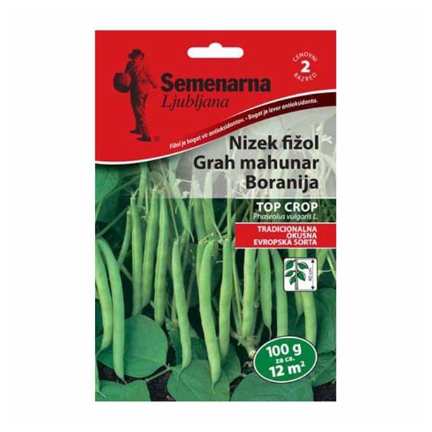 STROČNICA SEMENARNA FIŽOL TOPCROP NIZEK ZELENOSTROČNI 100 G
