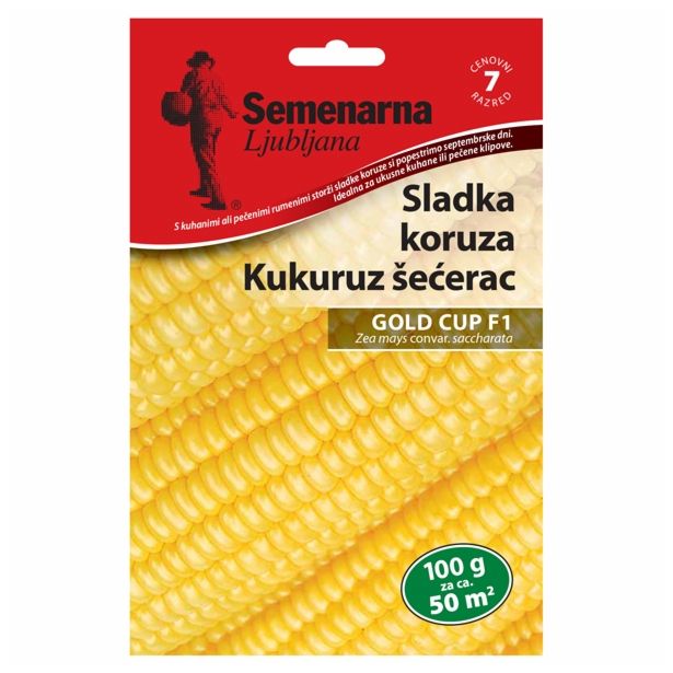 SEME VRTNINE SEMENARNA SLADKA KORUZA GOLD CUP F1 V MALI VREČICI 1300