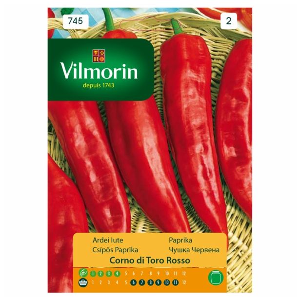 PLODOVKA VILMORIN PAPRIKA BIKOV ROG RDEČA CORNO DI TORRO ROSSO