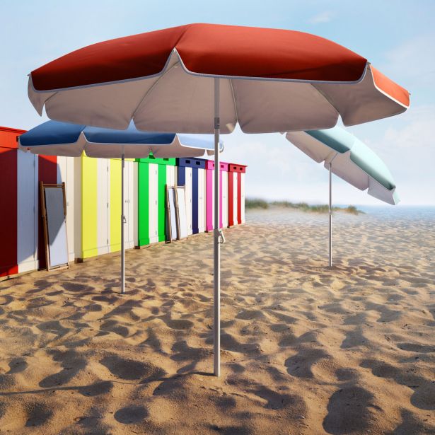 SENČNIK NATERIAL ZA PLAŽO VALI D200 ORANŽ. ALU, 160G