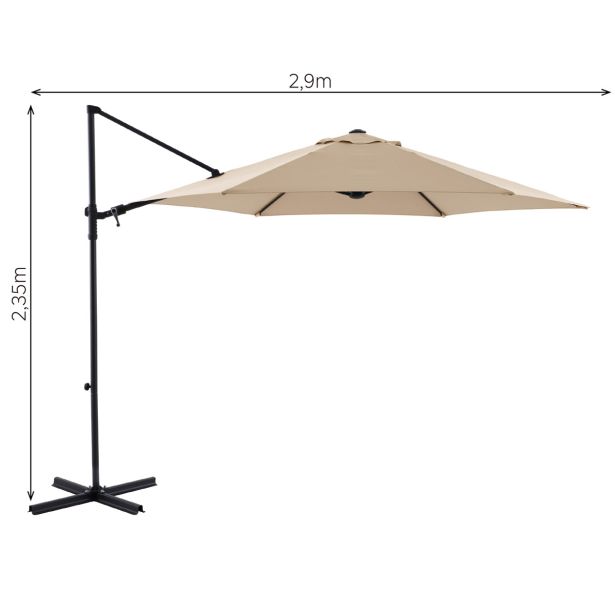 SENČNIK STRAN. POLAR II D290 RJAV 160G, 6 KOTNI