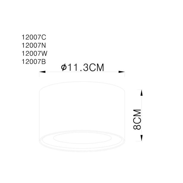 NADGRADNA STROP. SVETILKA SERENA 12W, WW ČRNA