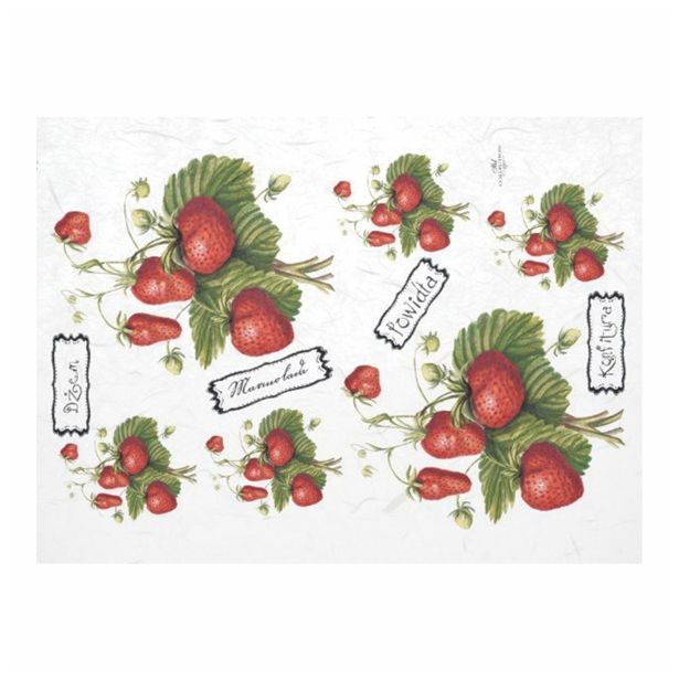 SERVIETNA, DECOUPAGE TEH. RAYHER DECOUPAGE PAPIR RIŽEV A4 JAGODE