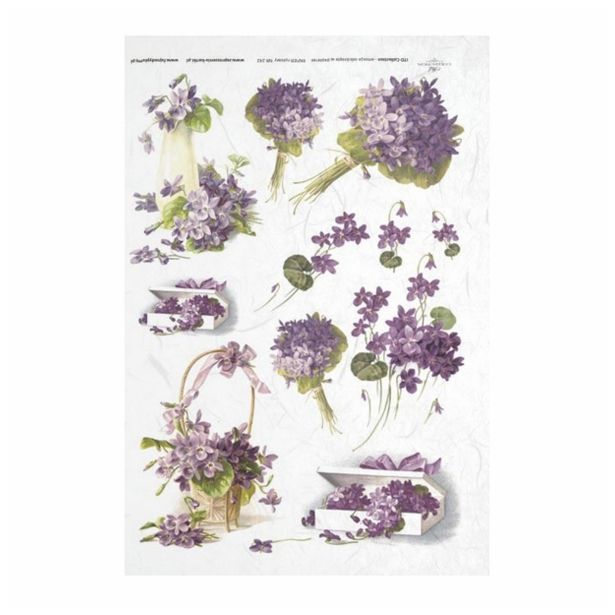 SERVIETNA, DECOUPAGE TEH. RAYHER DECOUPAGE PAPIR RIŽEV A4 VIJOLICE