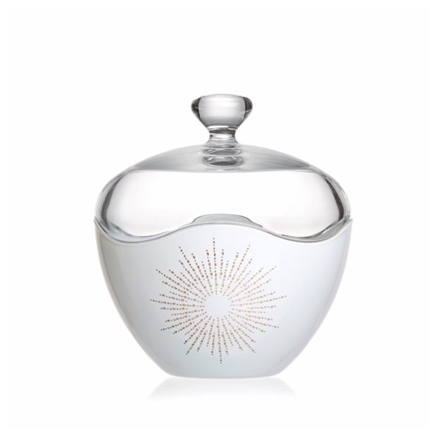 SERVIRNA SKLEDA 13 CM SPARKLE S POKROVOM ZLATO BELE BARVE