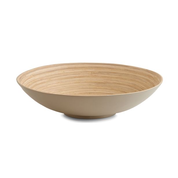 SERVIRNA SKLEDA ZELLER PRESENT 35X9.5 CM OKROGLA BAMBUS SIVO RJAVA