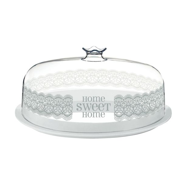 SERVIRNI KROŽNIK 34 CM HOME SWEET HOME ZVON S POKROVOM