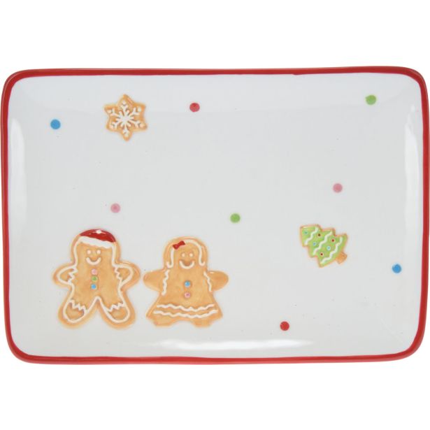 SERVIRNI KROŽNIK EH 25X17 CM VZOREC BOŽIČNI MEDENJAKI KERAMIKA