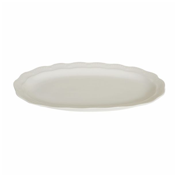 SERVIRNI KROŽNIK KAROLINA 33 CM OVAL GLORIA BONE CHINA
