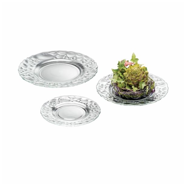 SERVIRNI KROŽNIK SANDRA RICH 3X27 CM STEKLEN PEBBLE