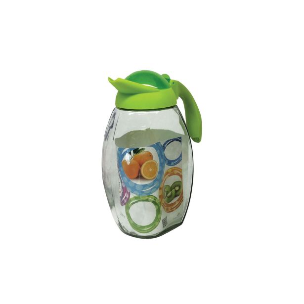 SERVIRNI VRČ STEKLEN 1.8 LIT RAZLIČNI BARVNI POKROVI