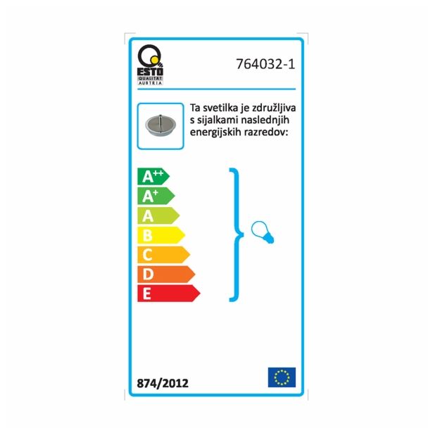 VARIO HOME 764033-1 OSNOVA NAMIZNA SVETILKA 1X33W JEKLO BRUŠENO + KROM