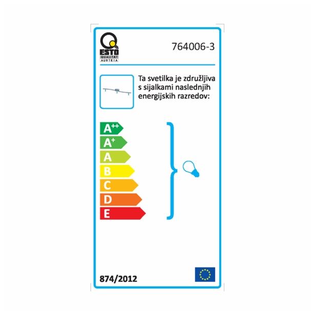 LED SESTAVLJIVI REFLEKTOR VARIO3 HOME 764006-3 OSNOVA 3X JEKLO BRUŠENO + KROM