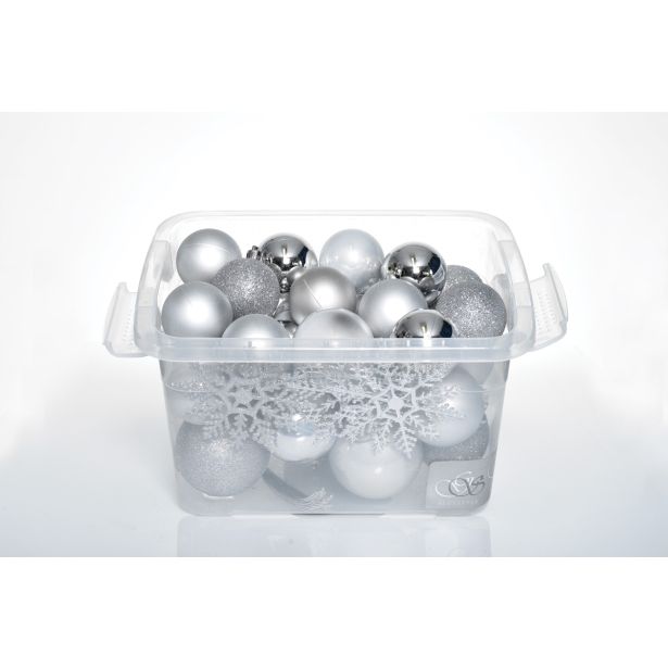 BUNKA IZ UMETNE MASE GLOSSTYLE SET 36/1 SREBRNE V PVC ZABOJU