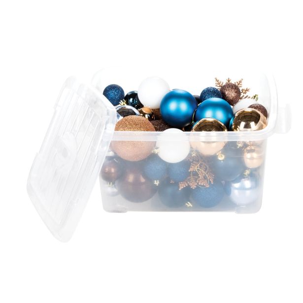 BUNKA IZ UMETNE MASE GLOSSTYLE SET 68 Z ROČKO MODRA/BELA RJAVA BARVA, PVC ŠKATLI