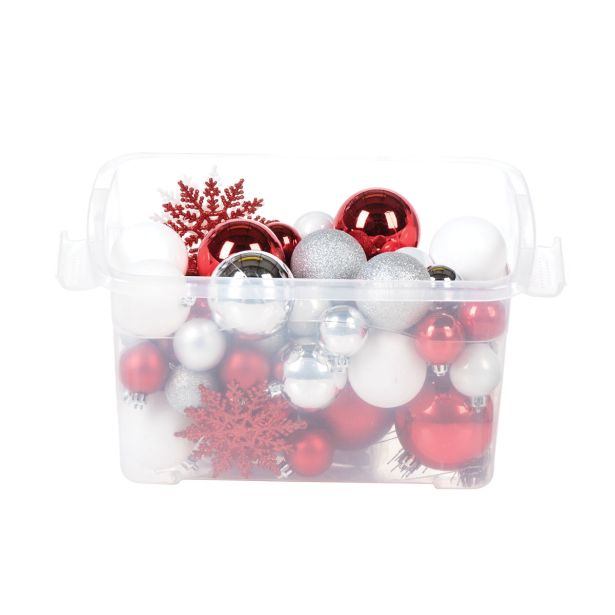 BUNKA IZ UMETNE MASE GLOSSTYLE SET 68 Z ROČKO RDEČA/BELA SREBRNA BARVA, PVC ŠKATLI