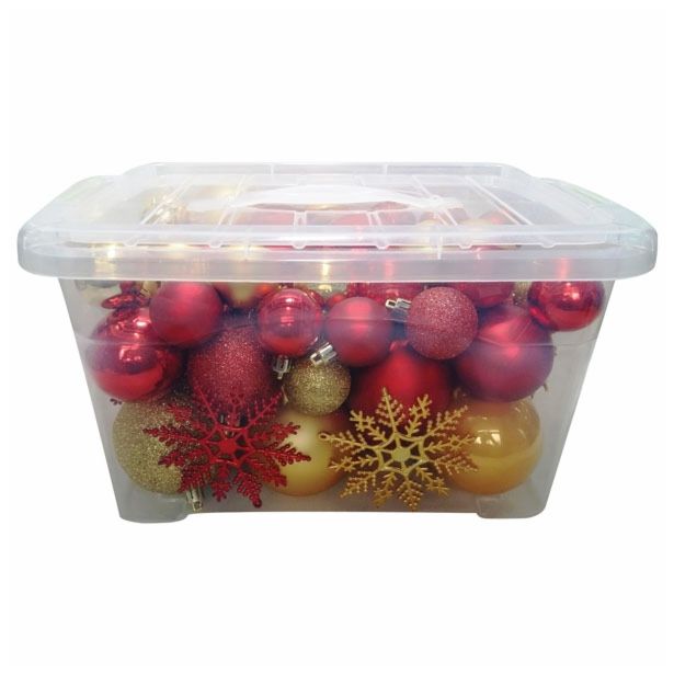 BUNKA IZ UMETNE MASE GLOSSTYLE SET 68 Z ROČKO RDEČE - ZL ATE BARVE V PVC ŠKATLI