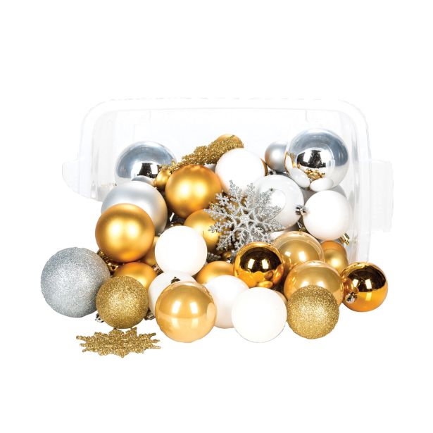 BUNKA IZ UMETNE MASE GLOSSTYLE SET 68 Z ROČKO ZLATA/BELA SREBRNA BARVA, PVC ŠKATLI