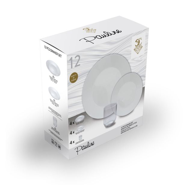 SET KROŽNIKOV 12 DELNI JEDILNI SET PAULINE