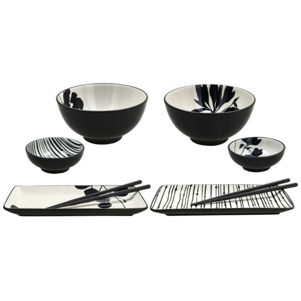 SET KROŽNIKOV TOGNANA 8 DELNI SUSHI SET PORTATA NOIR BLOOM