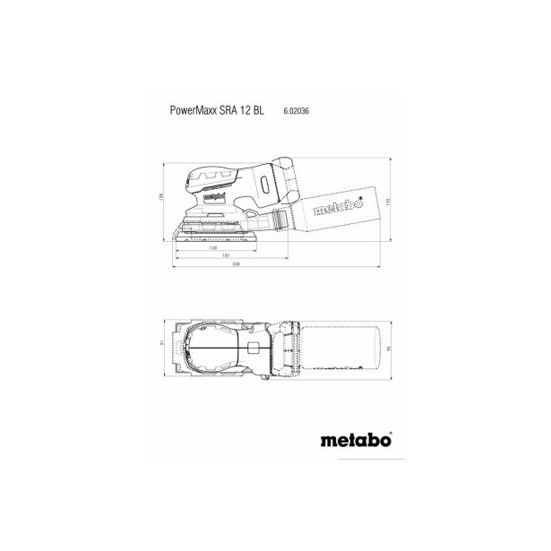 AKU. ROTACIJSKI BRUSILNIK METABO SET POWERMAXX SRA 12 BL