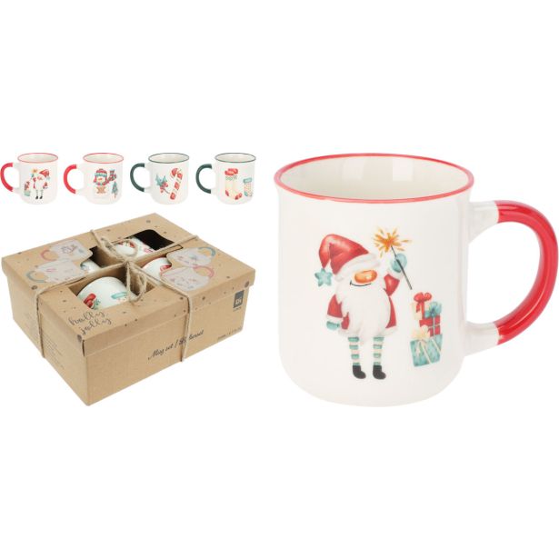 SET SKODELIC IN LONČKOV EH 200 ML 4/1 V DAR.ŠKATLI RAZLIČNI BOŽIČNI DEKORJI