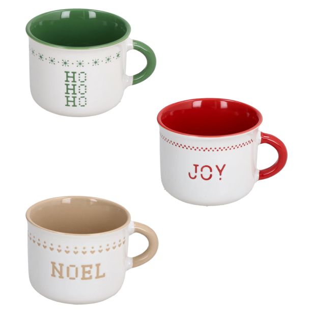 SET SKODELIC IN LONČKOV TOGNANA 3 DELNI NATALE MERRY BITS ZA KAVO RAZLIČNI DEKORJI