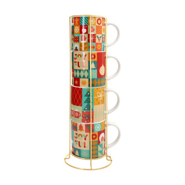 SET SKODELIC IN LONČKOV TOGNANA 4 DELNI 370 ML XMAS WRAP NA STOJALU RAZLIČNI DEK.
