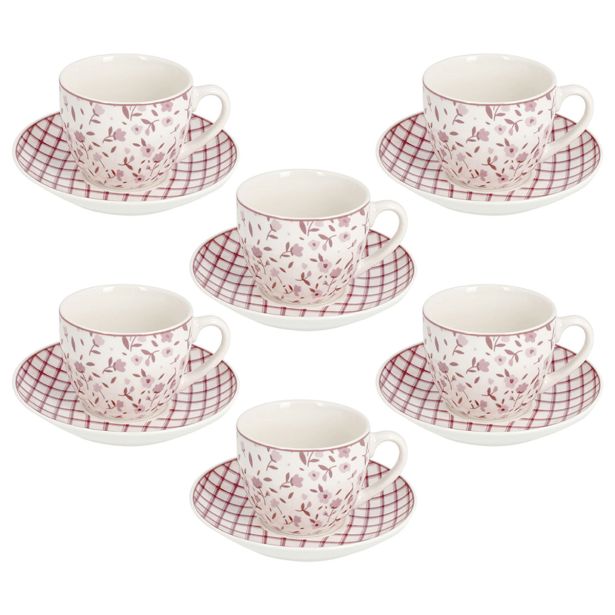 SET SKODELIC IN LONČKOV TOGNANA 6 DELNI 200 ML IRIS COTTAGE ROSA