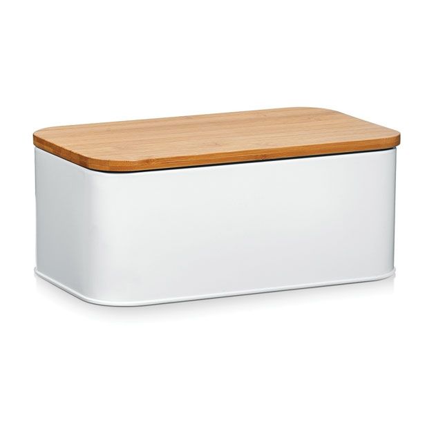 SHRANJEVANJE KRUHA ZELLER PRESENT KRUHOVNIK 31X18X12.5 CM S POKROVOM, MAT BEL