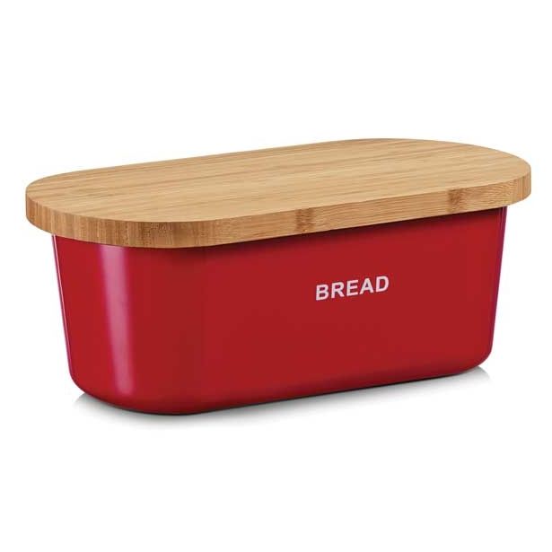 SHRANJEVANJE KRUHA ZELLER PRESENT KRUHOVNIK MELAMIN BAMBOO RDEČ 36X20X14.5 CM