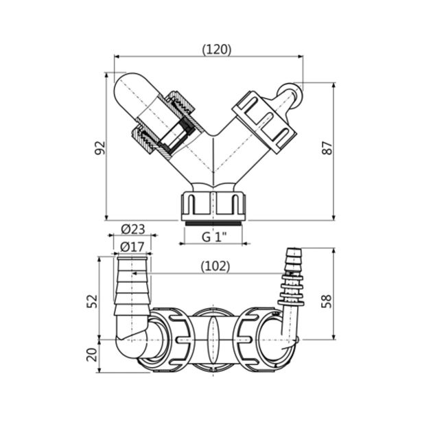 SIFON ZA PRALNI STROJ VAFRA PVC KOLENO ZA PRALNI IN SUŠILNI STROJ Z MEMBRANO