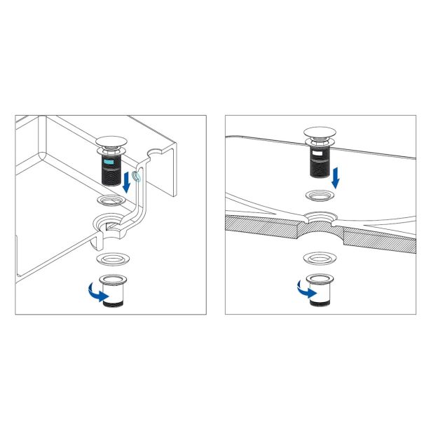 SIFON ZA UMIVALNIK DEANTE ZGORNJI DEL NHC C10U UMIVALNIK/BIDE KOV. TULEC