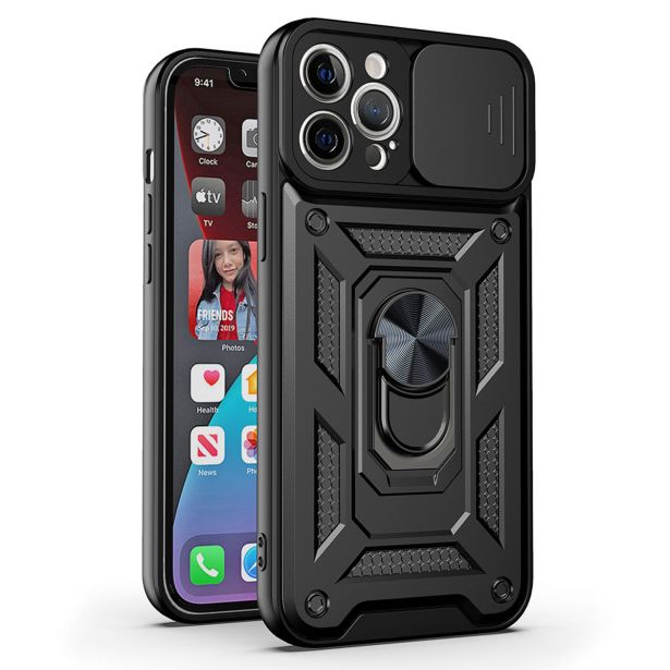 SILIKONSKI OVITEK ARMOR RING Z ZAŠČITO KAMERE ZA HONOR 400 LITE - ČRN