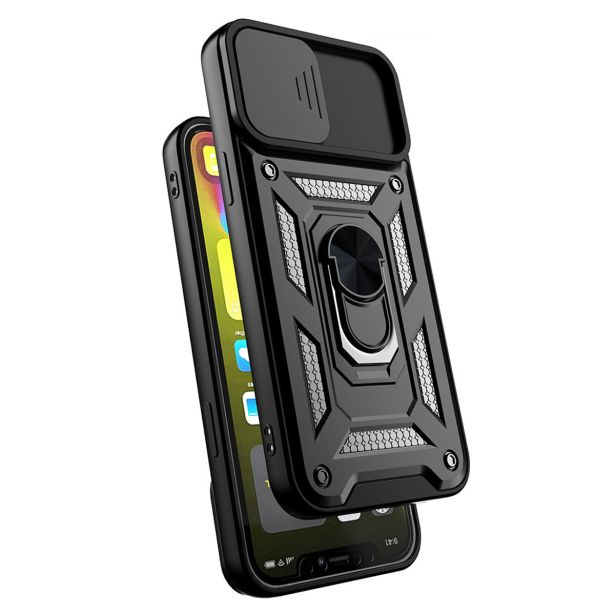 SILIKONSKI OVITEK ARMOR RING Z ZAŠČITO KAMERE ZA HONOR 400 LITE - ČRN
