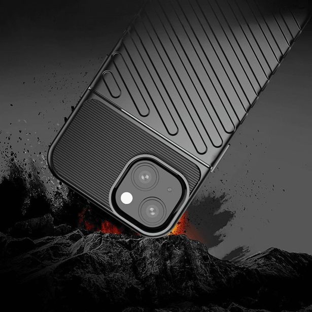 SILIKONSKI OVITEK THUNDER ARMOR ZA IPHONE 15 - ČRN