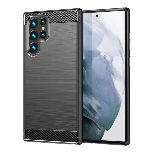 SILIKONSKI OVITEK ZA SAMSUNG GALAXY S25 ULTRA 5G - MAT CARBON ČRN