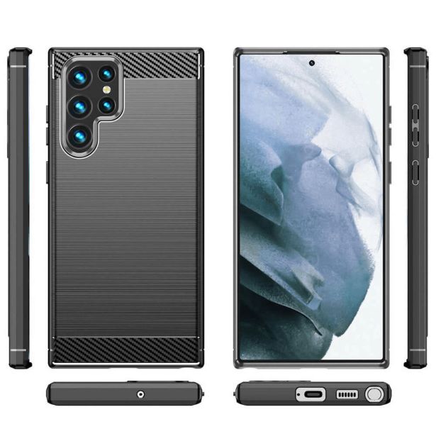 SILIKONSKI OVITEK ZA SAMSUNG GALAXY S25 ULTRA 5G - MAT CARBON ČRN