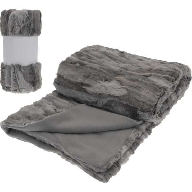 DEKORATIVNA ODEJA EH SIVA 130X150 CM UMETNO KRZNO