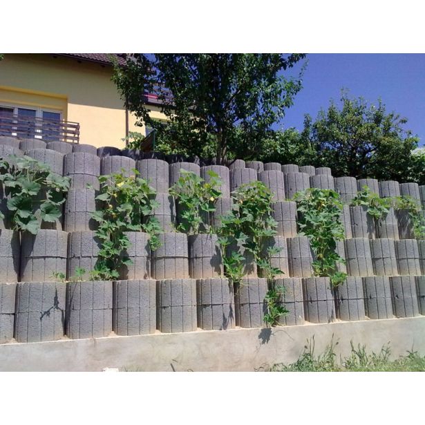 ŠKARPNI ELEMENT OBLAK GROUP FLORA LUNA, FI 40, H=24 CM GRAFITNO ČRN