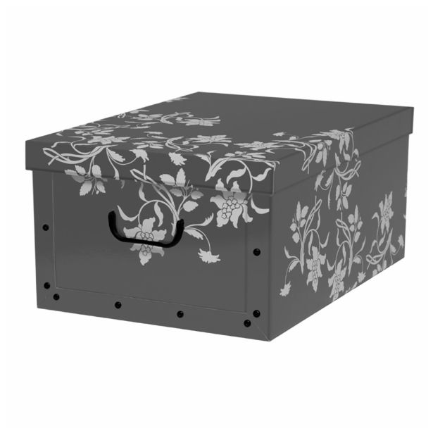 ŠKATLA/ZABOJ MISSSPACE MIDI 37X30X16 CM SIVA Z DEKORJEM