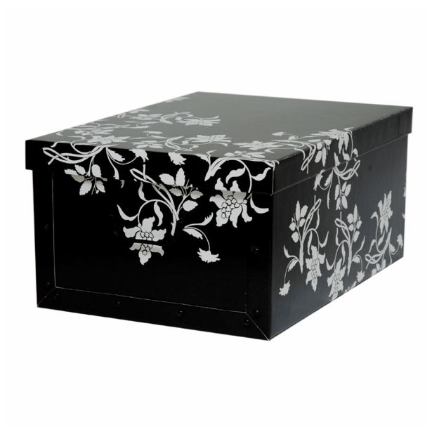 ŠKATLA/ZABOJ MISSSPACE MINI 33X25X16 CM ČRNA Z DEKORJEM