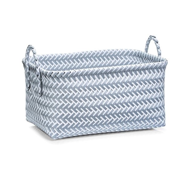 ŠKATLA/ZABOJ ZELLER PRESENT 35X24X17.5 CM SIVA/BELA