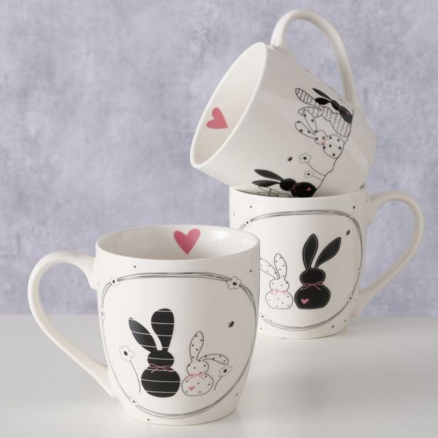 SKODELICA / LONČEK BOLTZE HAPPY, BEL Z VZORCEM, 400 ML, SORT.